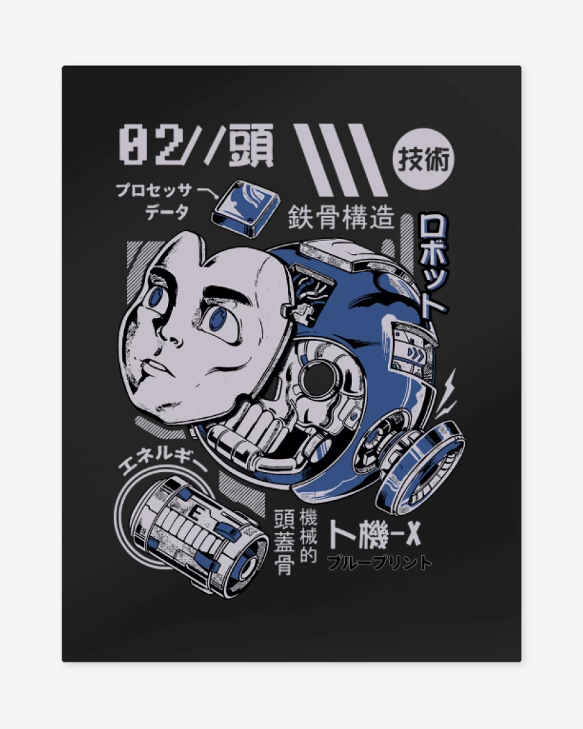 Print metalico Negro de Megaman Desarmado