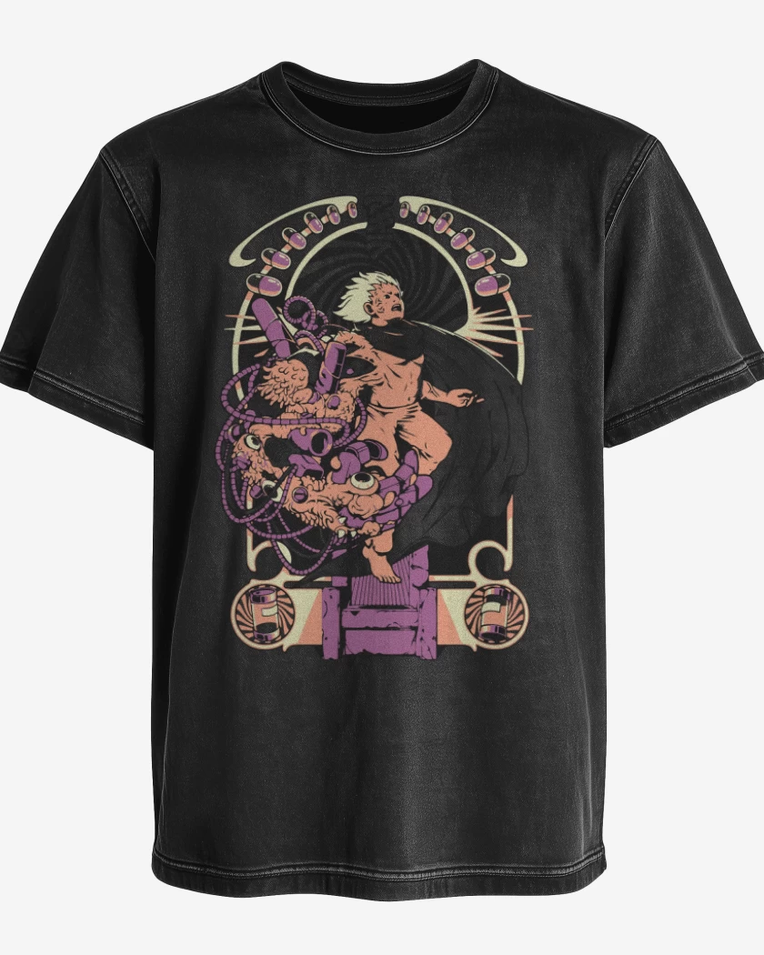 Polera desgastada Negro de Tetsuoooo!