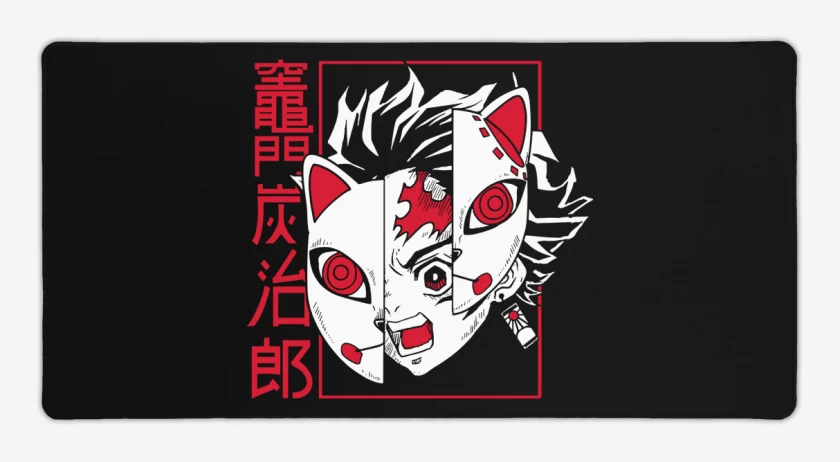 Mouse pad Gamer Negro de Tanjiro