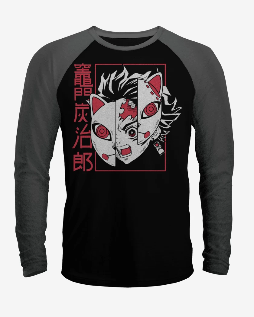 Polera Raglan Negro / Negro Heather de Tanjiro