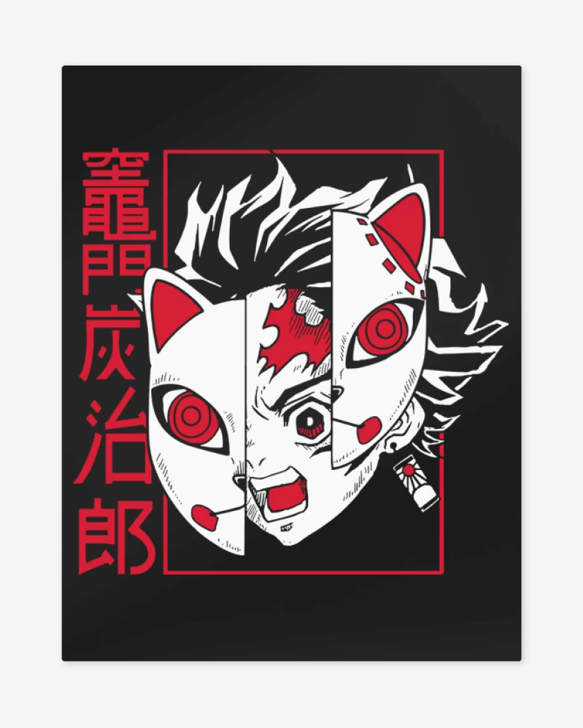 Print metalico Negro de Tanjiro