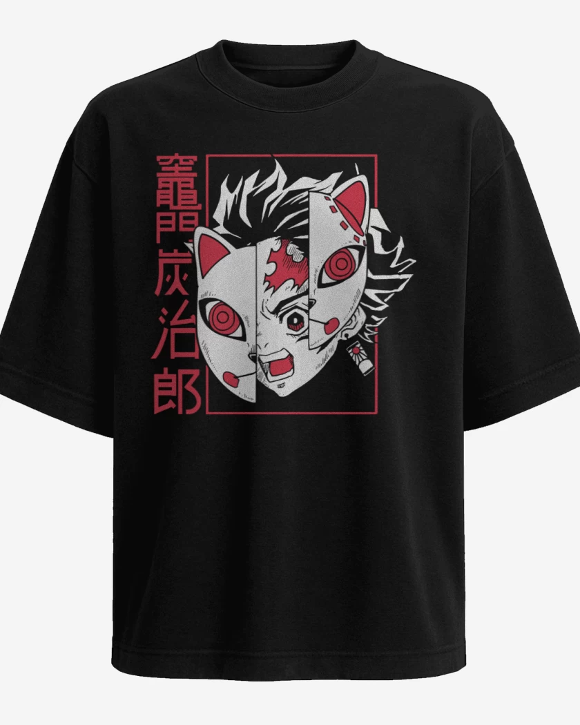 Polera Oversize Negro de Tanjiro
