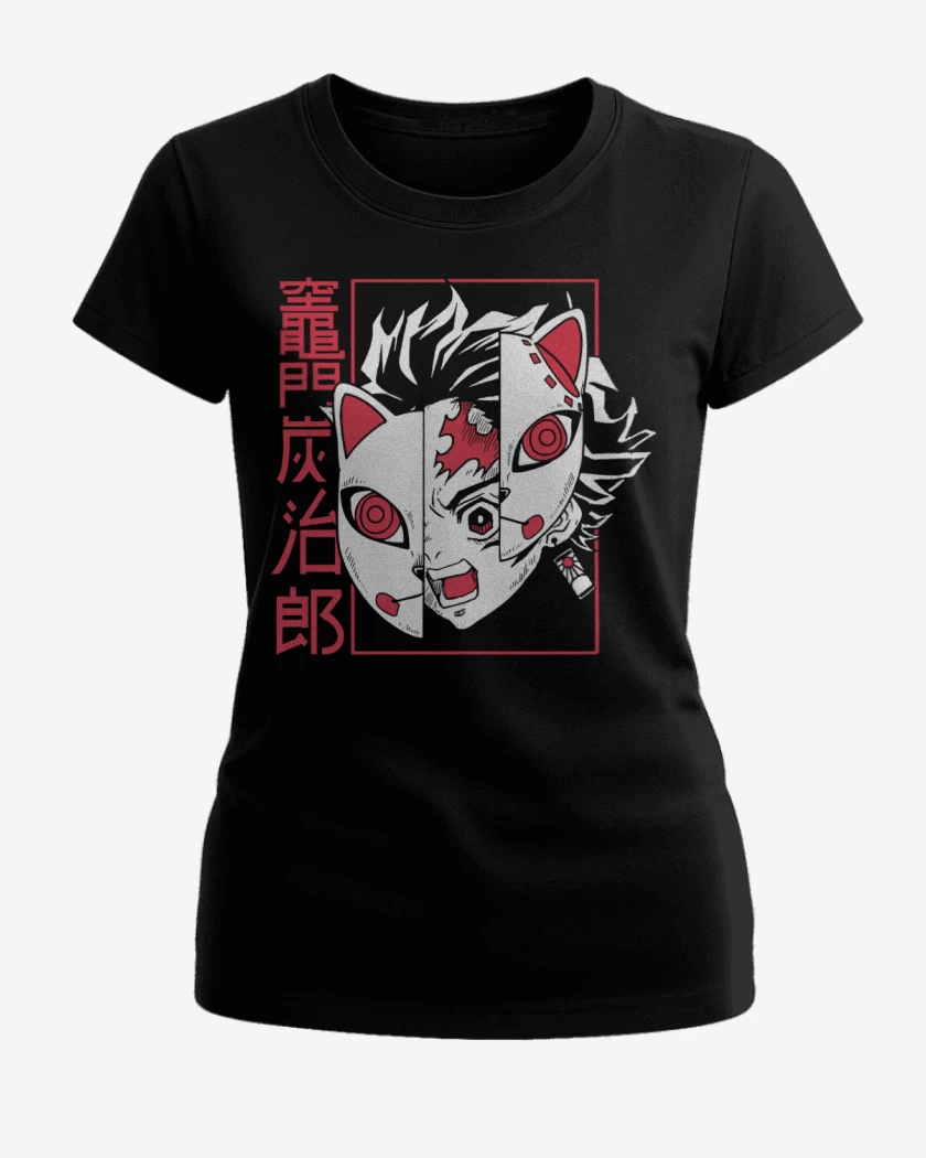 Polera de Mujer Negro de Tanjiro
