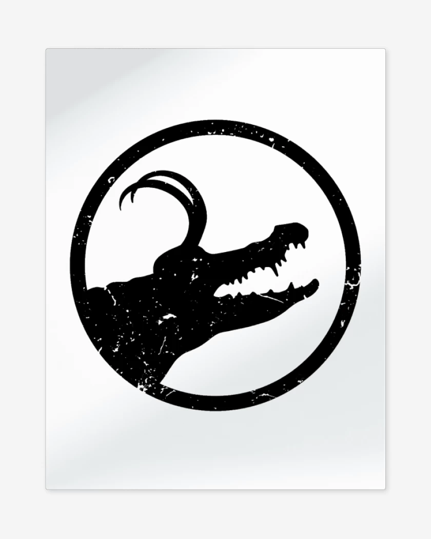 Print metalico Blanco de Loki cocodrilo