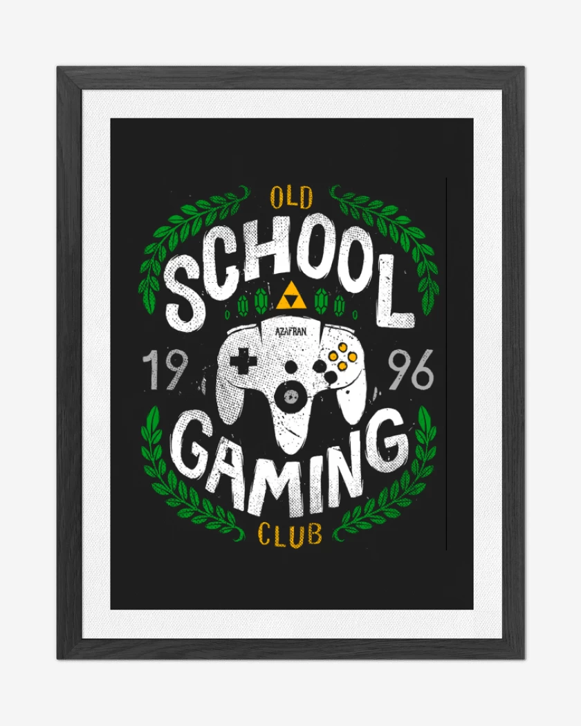 Cuadro decorativo Negro de Old School gaming