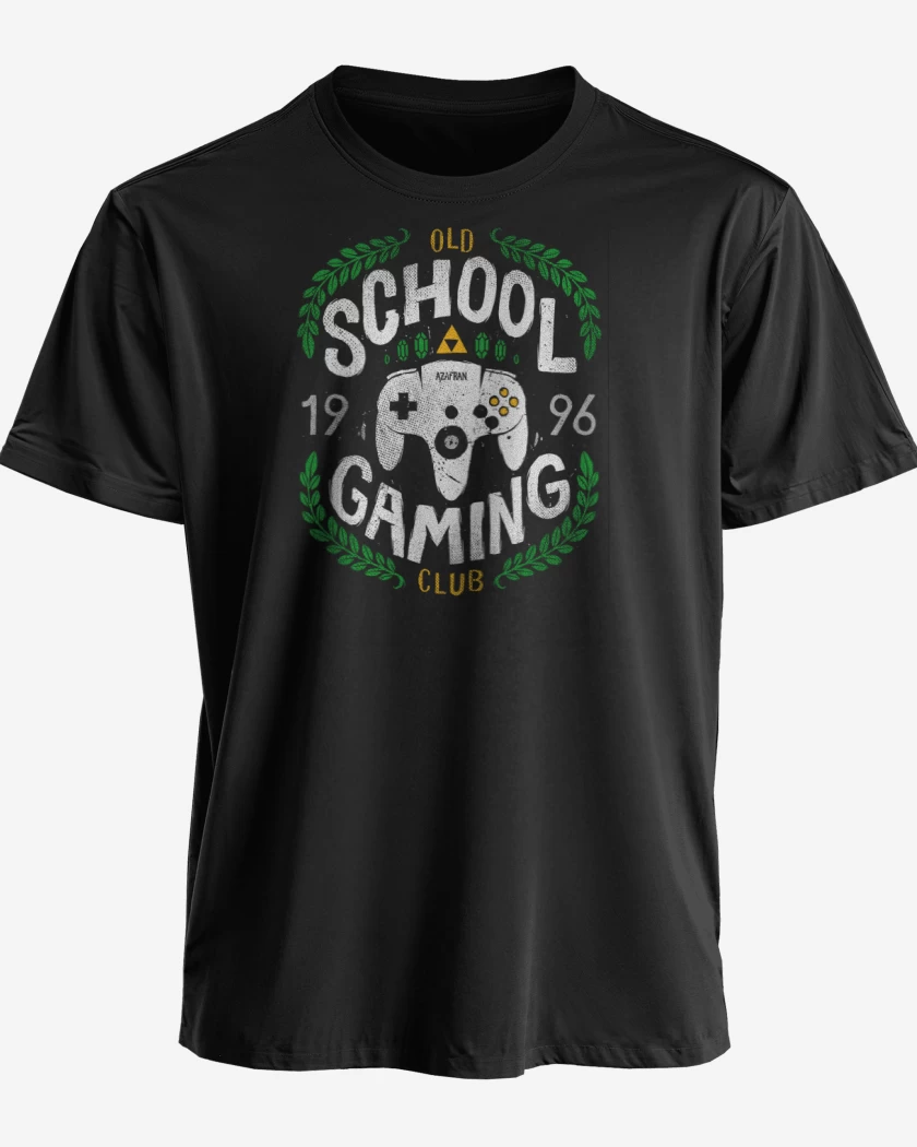 Polera premium Negro de Old School gaming