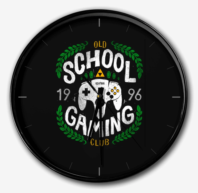 Reloj Negro de Old School gaming