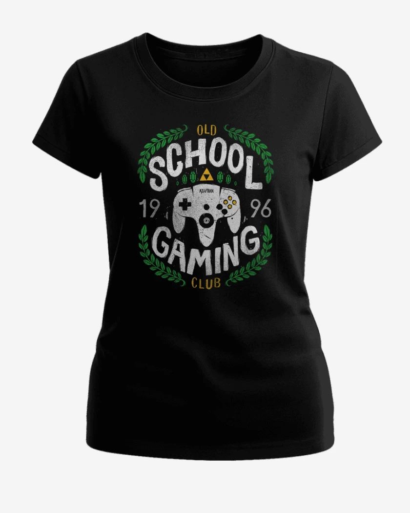 Polera de Mujer Negro de Old School gaming
