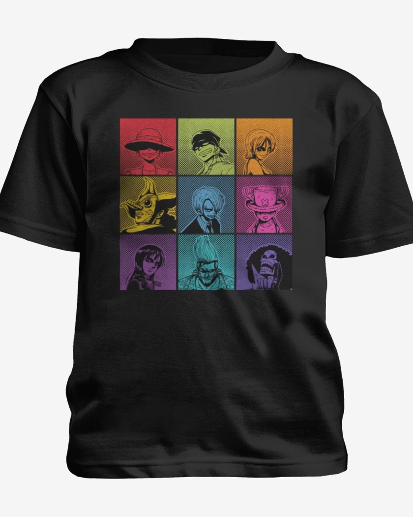 Polera de niño Negro de One piece personajes