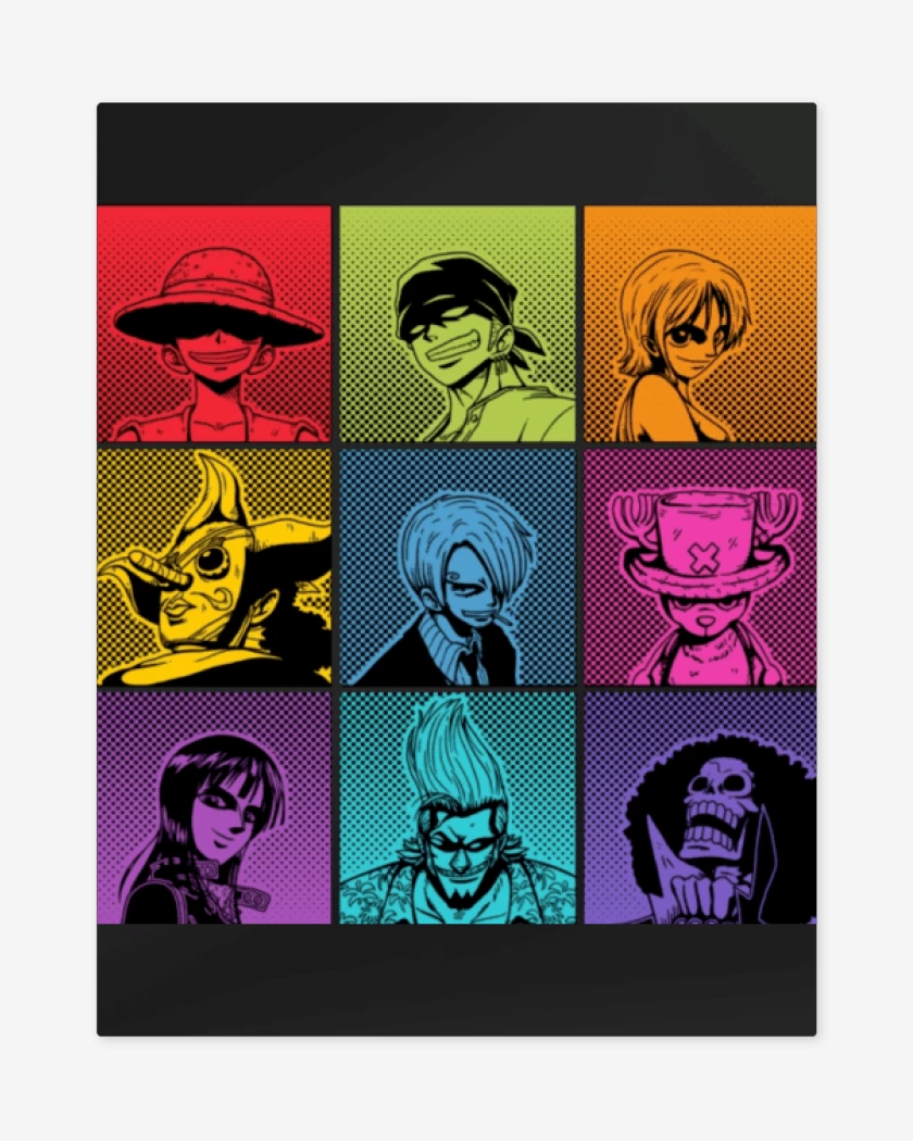 Print metalico Negro de One piece personajes
