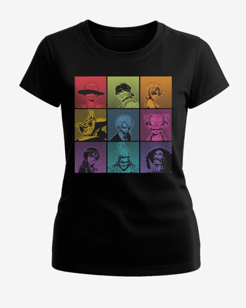Polera de Mujer Negro de One piece personajes