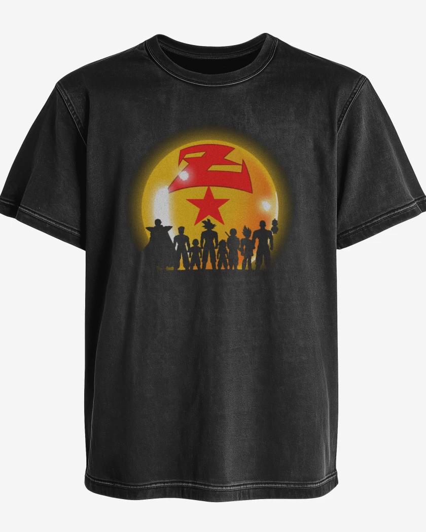 Polera desgastada Negro de Dbz
