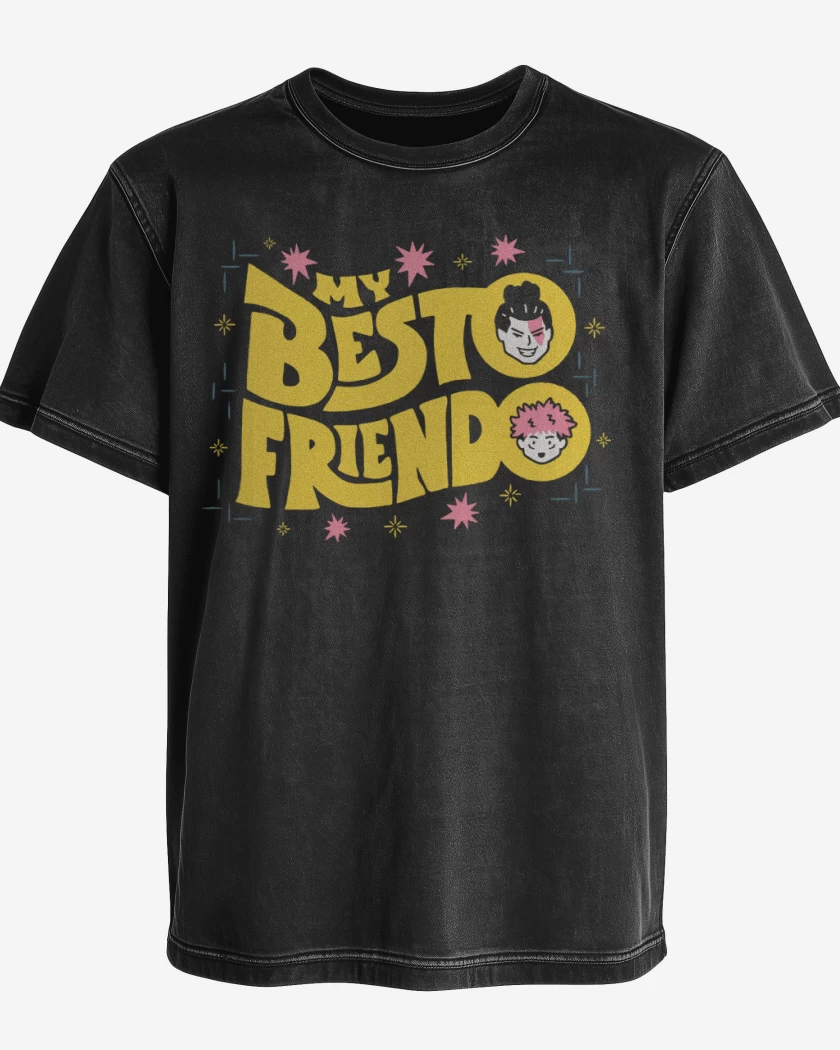 Polera desgastada Negro de My Besto Friendo