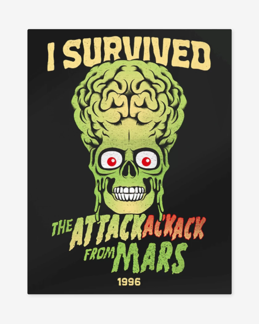 Print metalico Negro de I Survived THE ATTACK FROM MARS