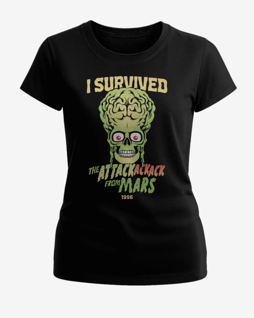 Polera de Mujer Negro de I Survived THE ATTACK FROM MARS