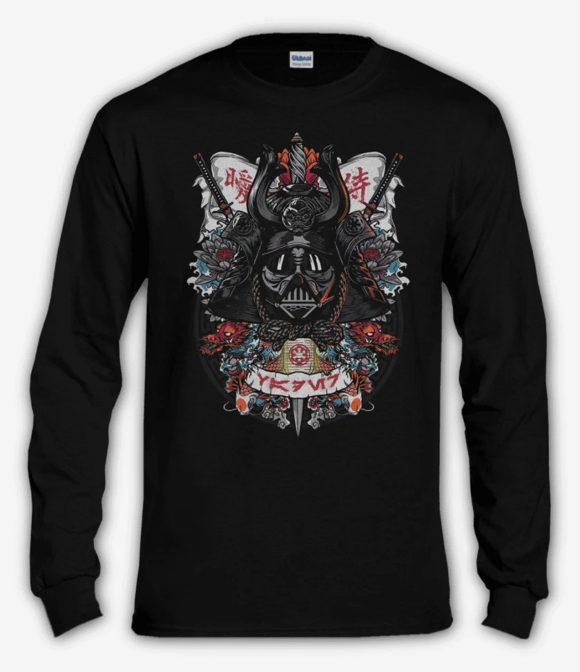 Polera manga larga Negro de Darth Samurai