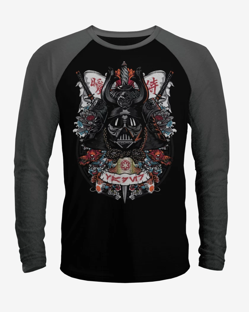 Polera Raglan Negro / Negro Heather de Darth Samurai