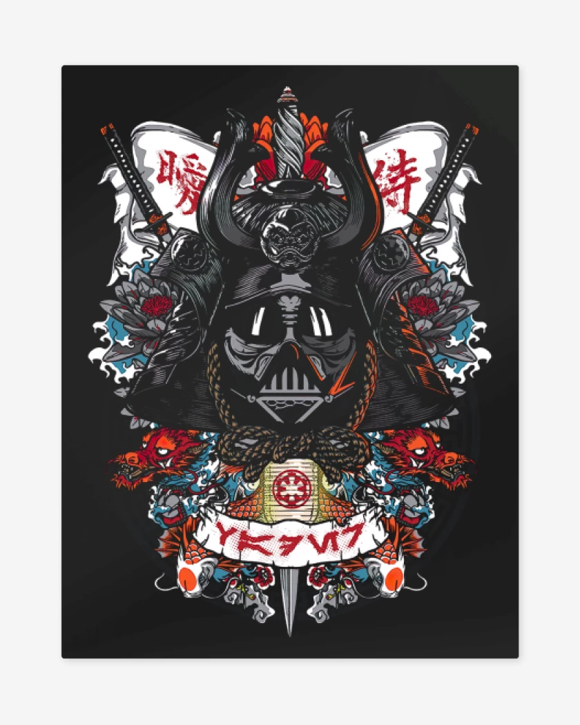 Print metalico Negro de Darth Samurai