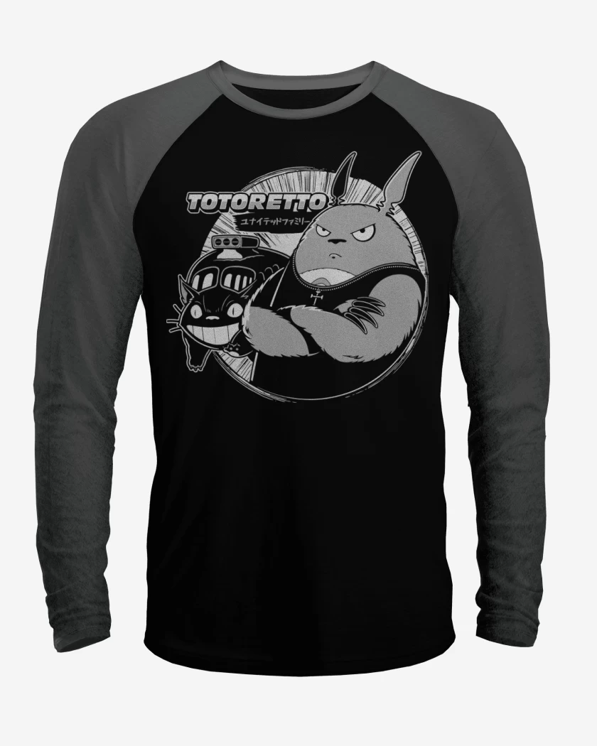 Polera Raglan Negro / Negro Heather de Totoretto