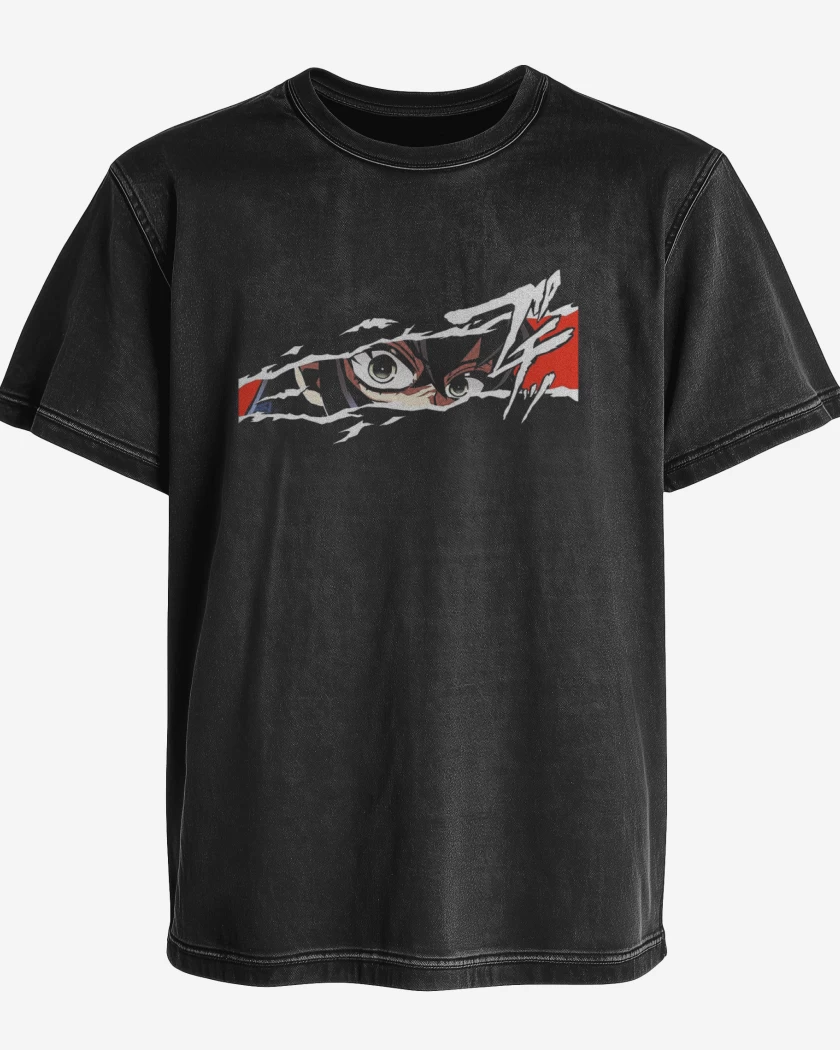 Polera desgastada Negro de Inozuke