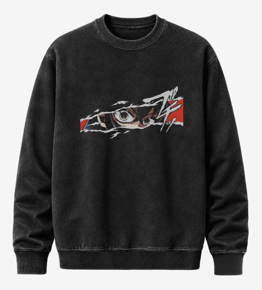 Poleron Polo Acid Wash Negro de Inozuke