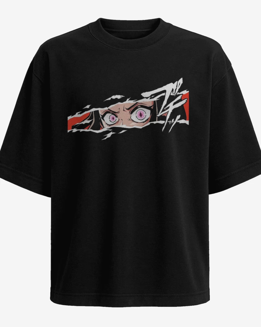 Polera Oversize Negro de Nezuko