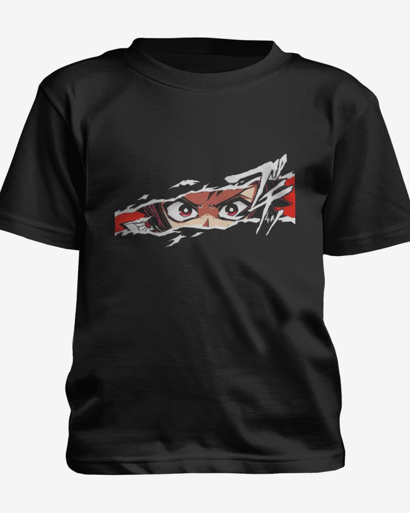 Polera de niño Negro de Tanjiro