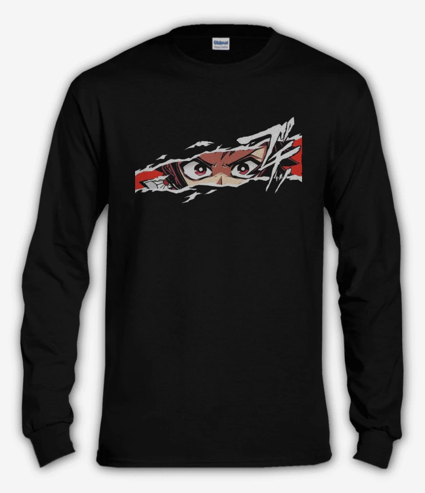 Polera manga larga Negro de Tanjiro