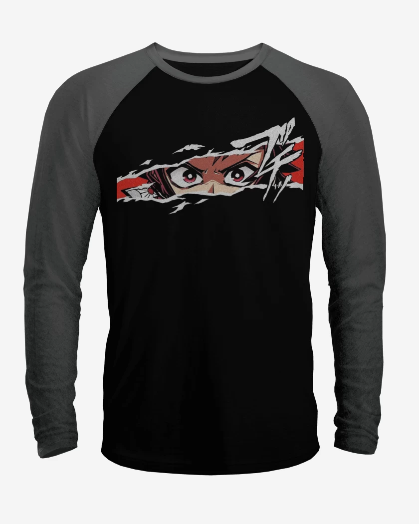Polera Raglan Negro / Negro Heather de Tanjiro