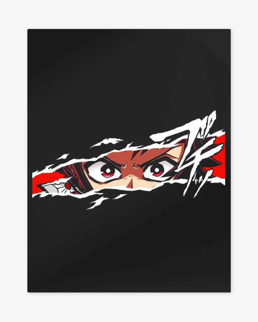 Print metalico Negro de Tanjiro