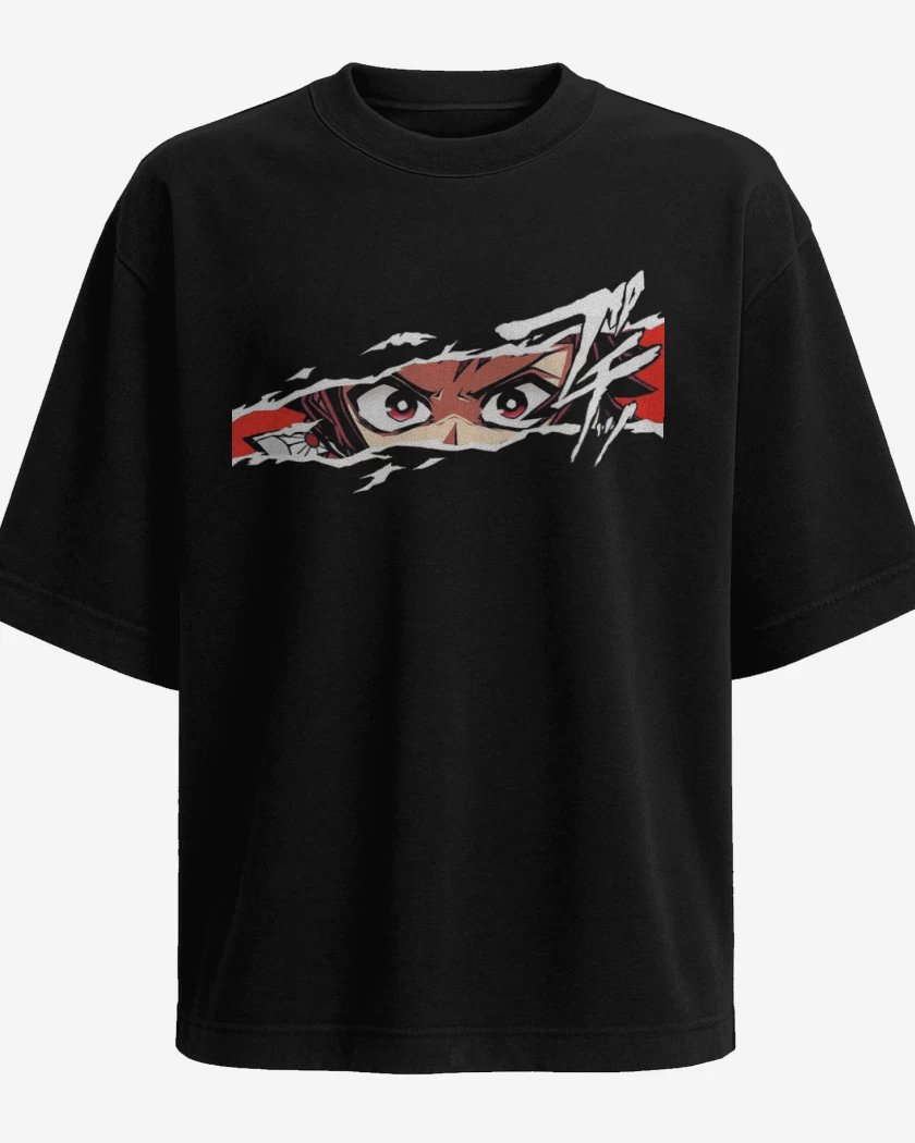 Polera Oversize Negro de Tanjiro