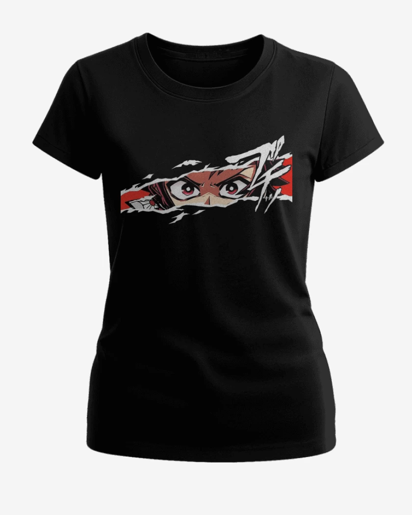 Polera de Mujer Negro de Tanjiro