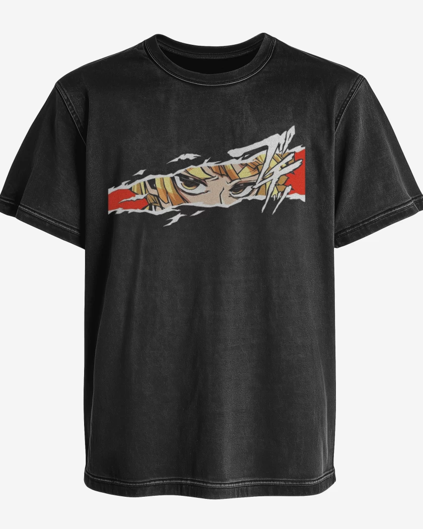 Polera desgastada Negro de Zenitsu