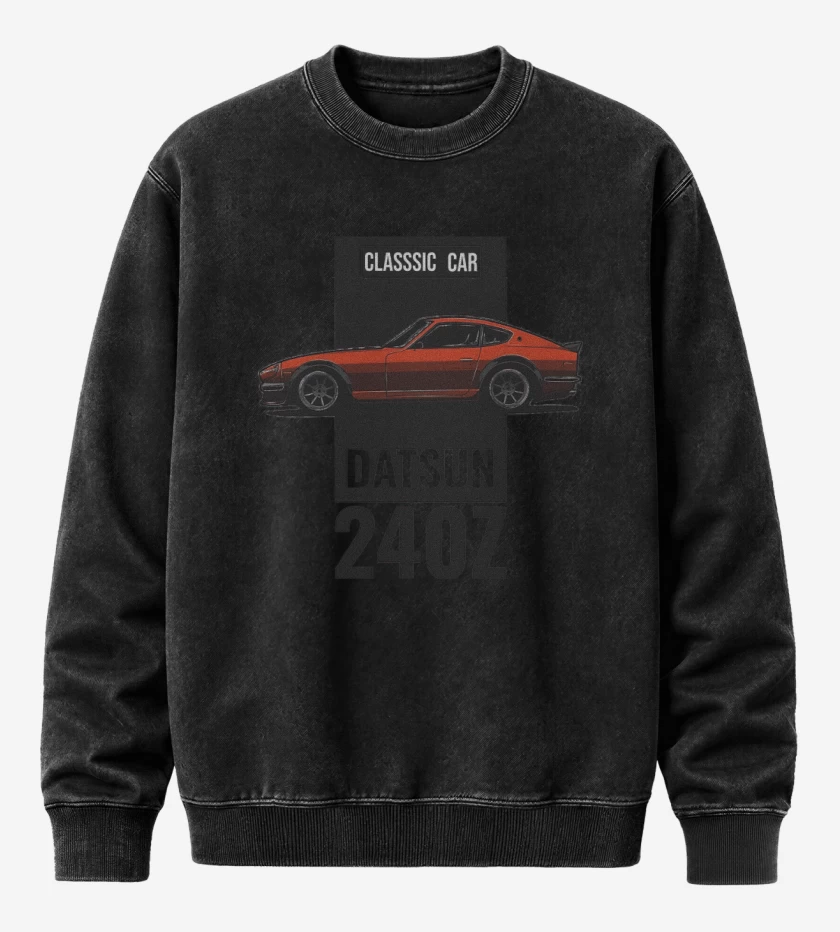 Poleron Polo Acid Wash Negro de Datsun 240z 2