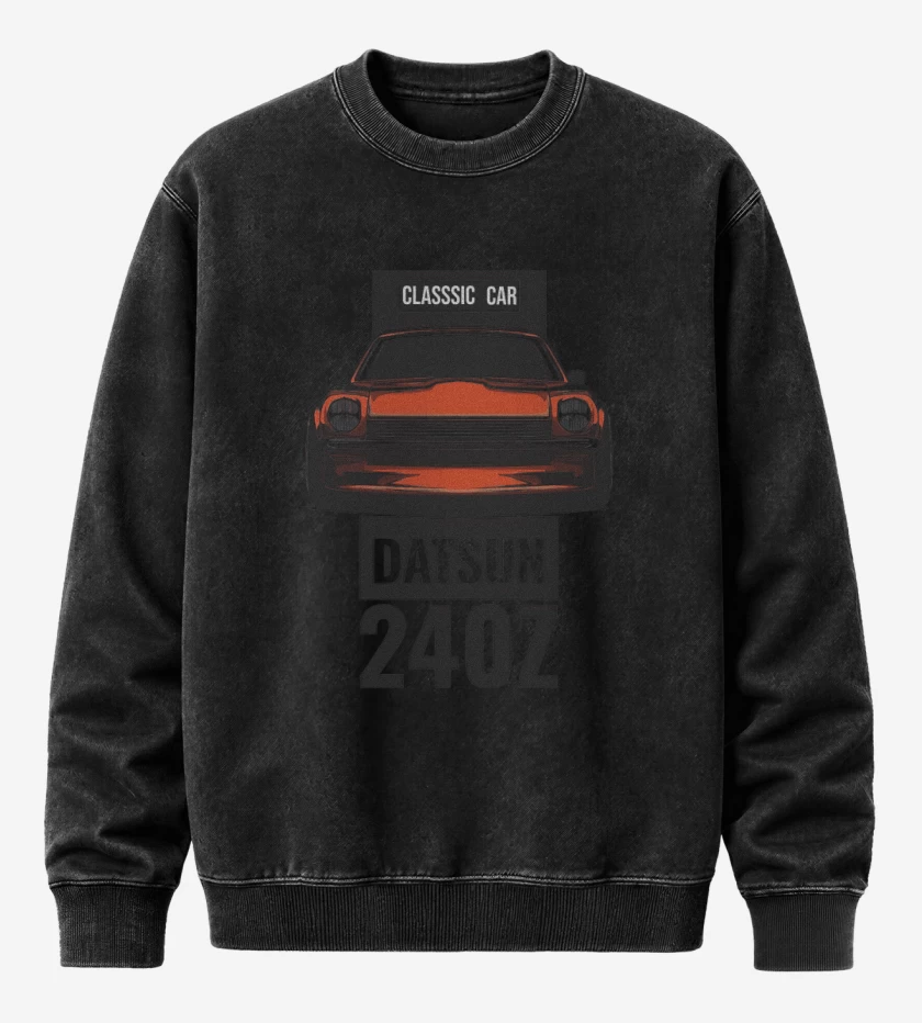 Poleron Polo Acid Wash Negro de Datsun 240z