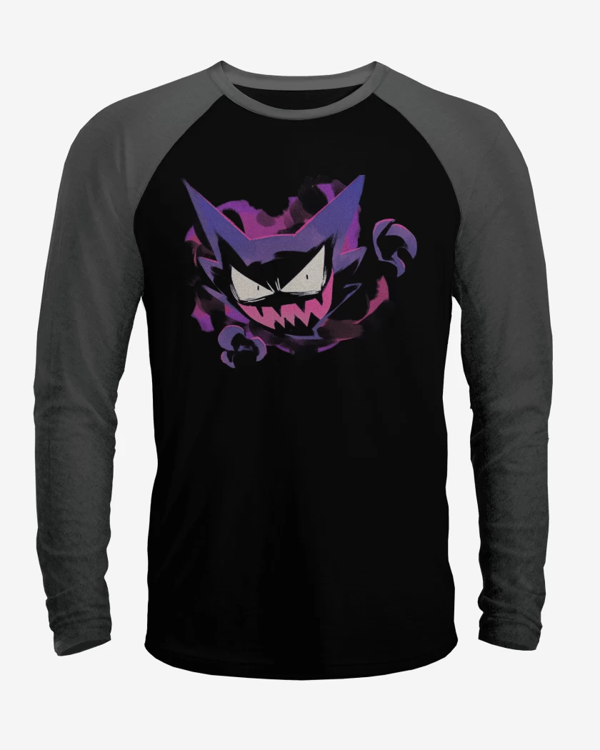 Polera Raglan Negro / Negro Heather de Haunter