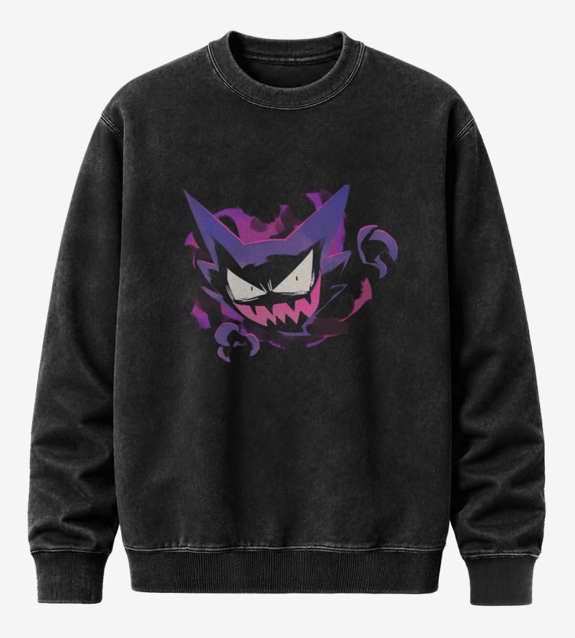 Poleron Polo Acid Wash Negro de Haunter
