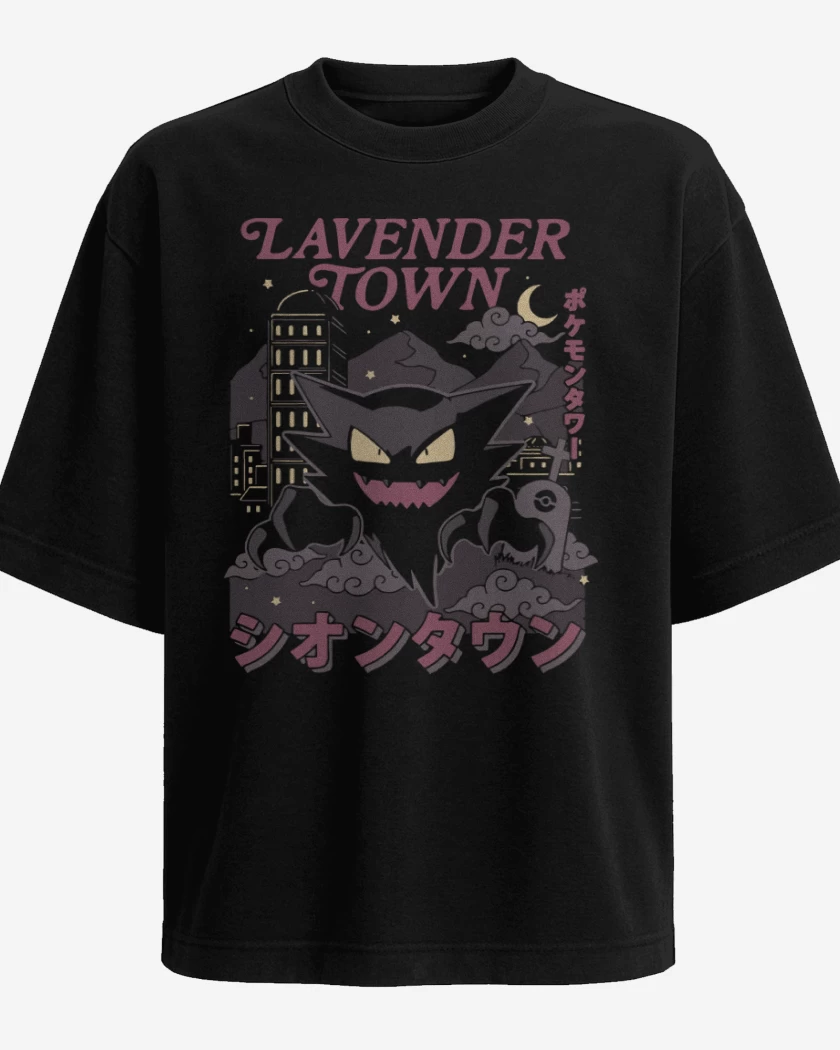 Polera Oversize Negro de Pueblo Lavanda