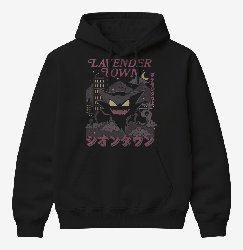 Poleron Canguro básico Negro de Pueblo Lavanda