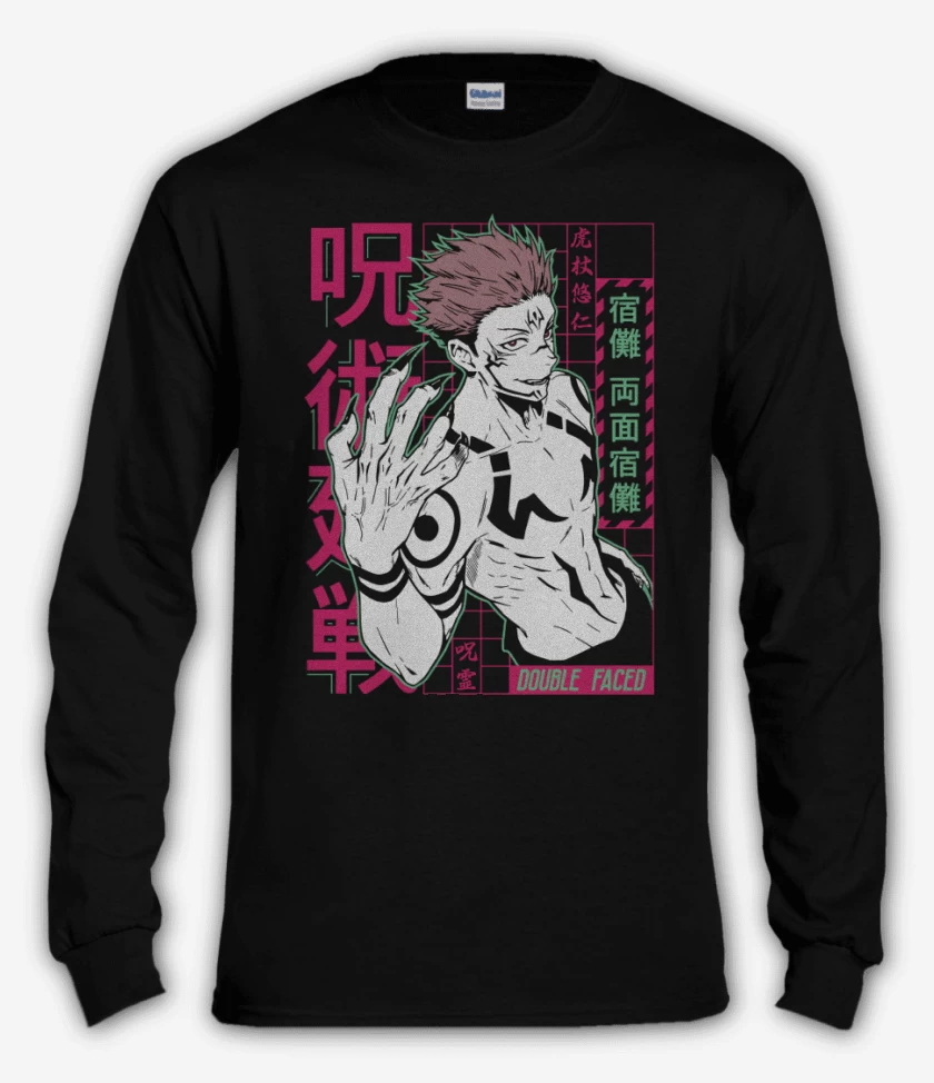 Polera manga larga Negro de Sukuna