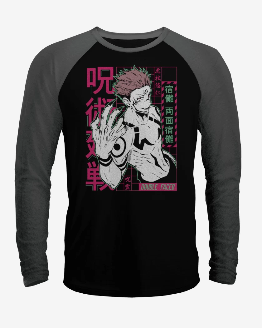 Polera Raglan Negro / Negro Heather de Sukuna