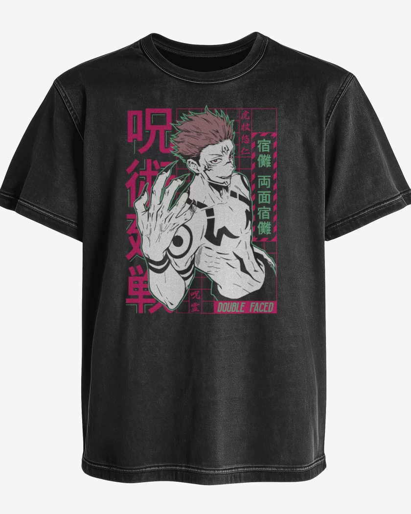Polera desgastada Negro de Sukuna