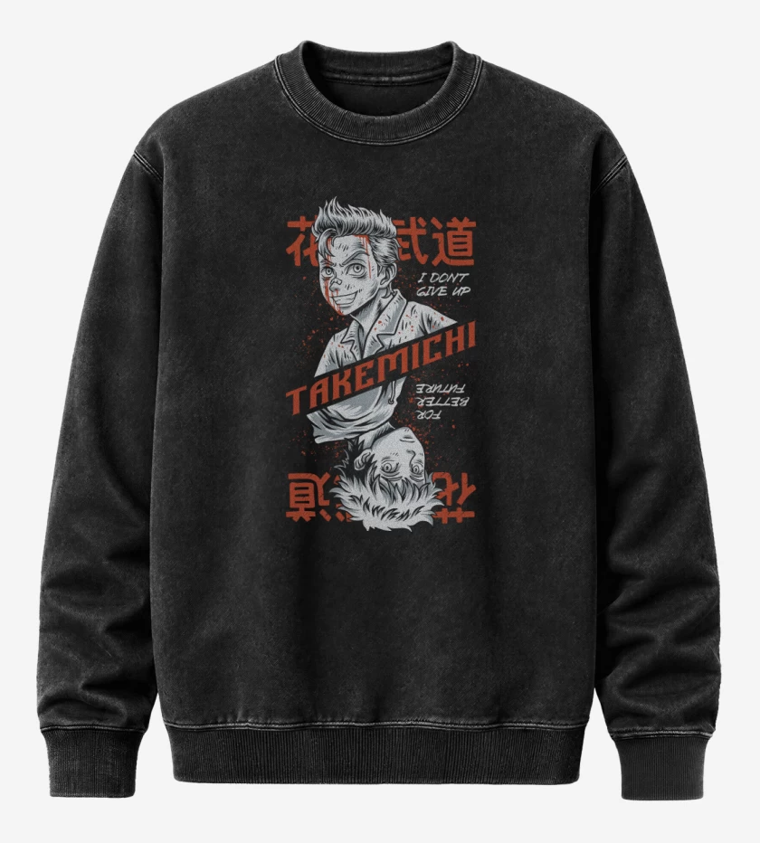 Poleron Polo Acid Wash Negro de Takemichi
