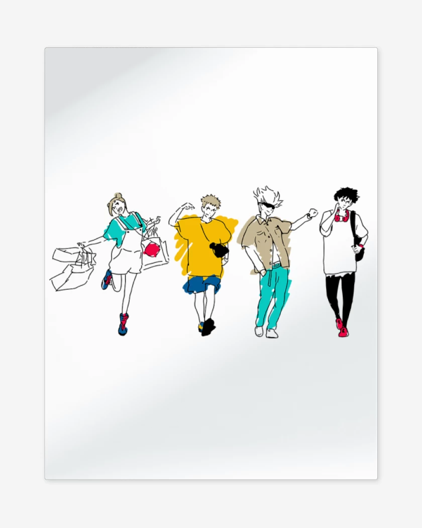 Print metalico Blanco de Jujutsu Kaisen