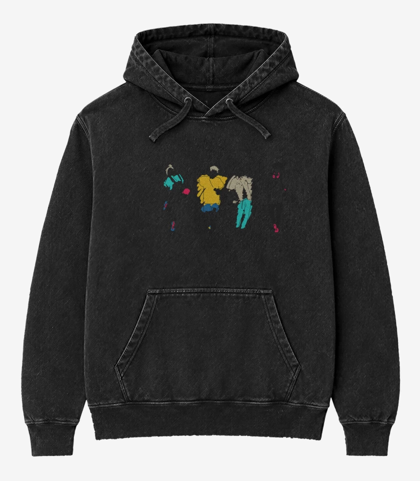 Poleron Canguro Acid Wash Negro de Jujutsu Kaisen