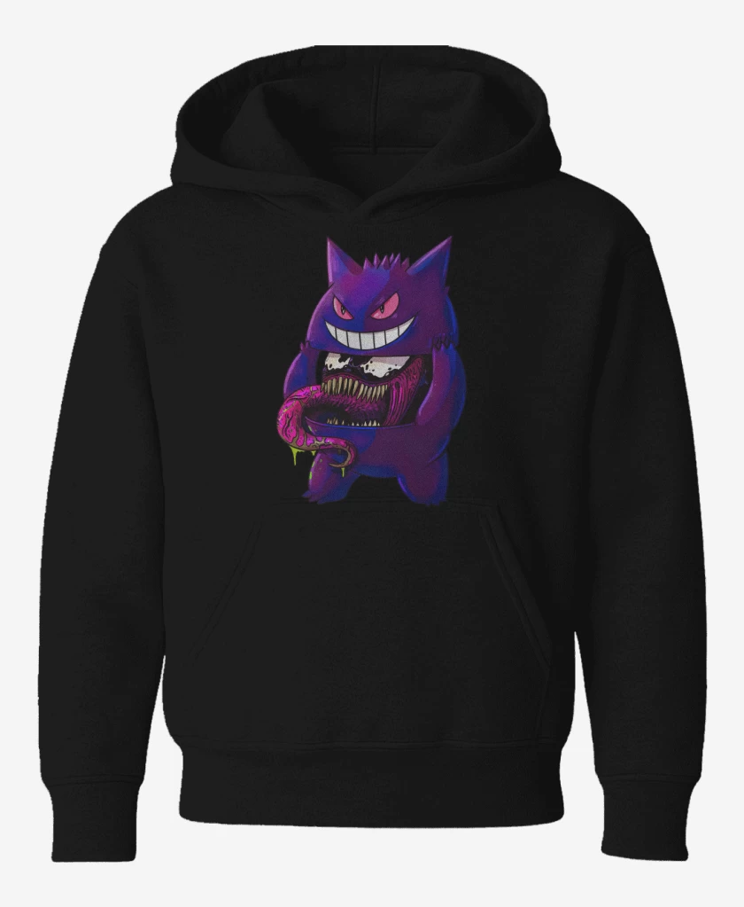 Poleron de niño Negro de Gengar Desenmascarado