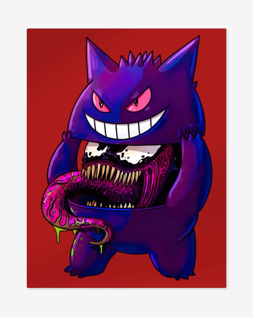 Print metalico Rojo de Gengar Desenmascarado