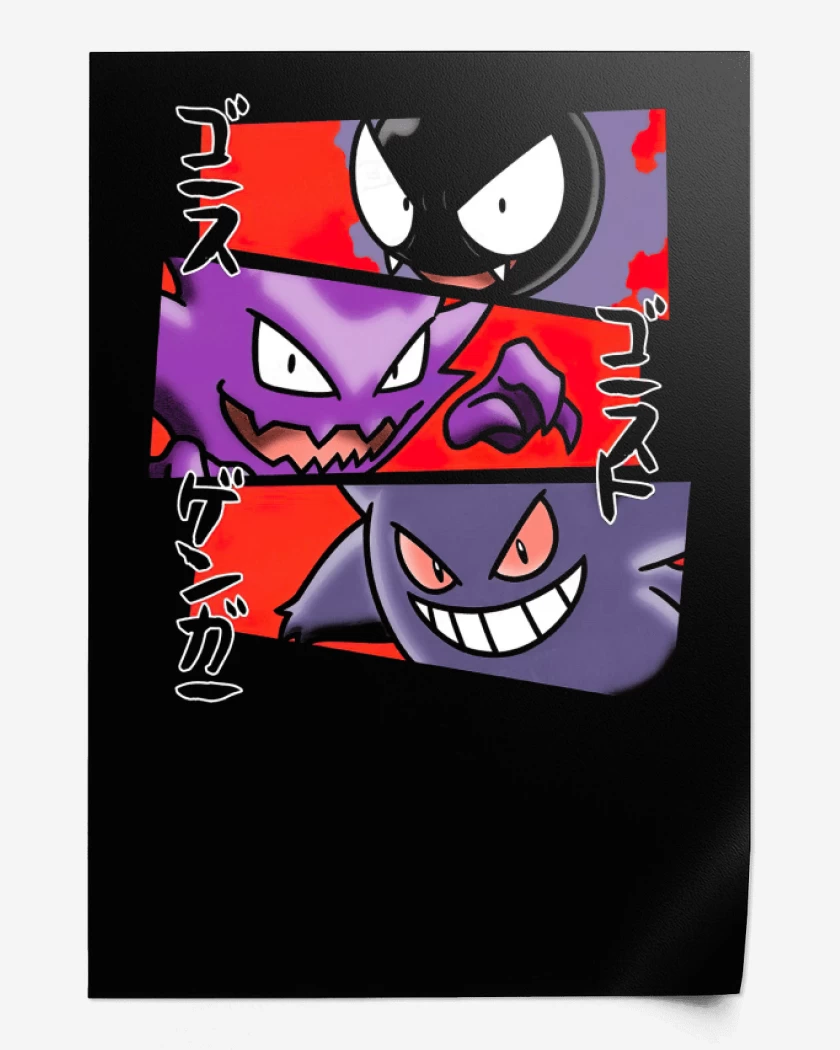 Print Negro de Gastly Hunter Gengar