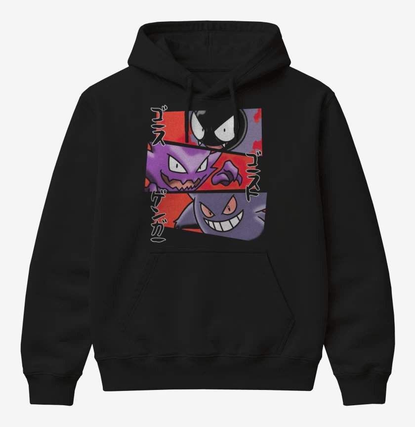 Poleron Canguro básico Negro de Gastly Hunter Gengar