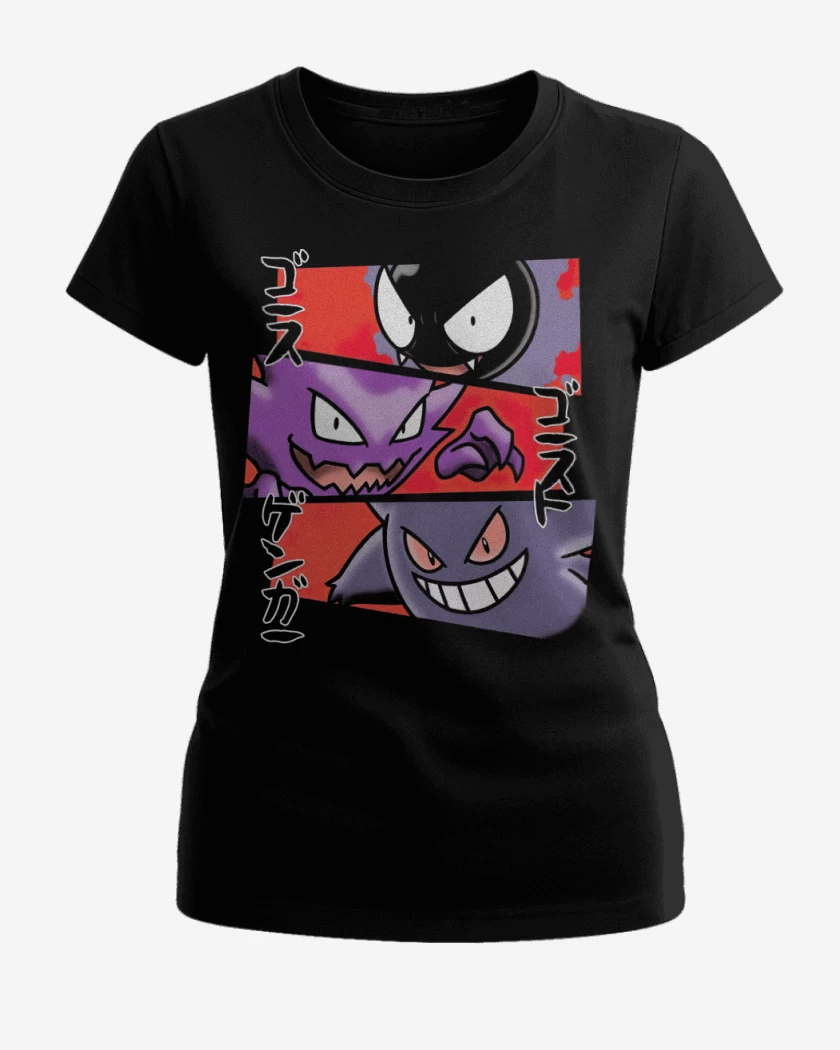 Polera de Mujer Negro de Gastly Hunter Gengar
